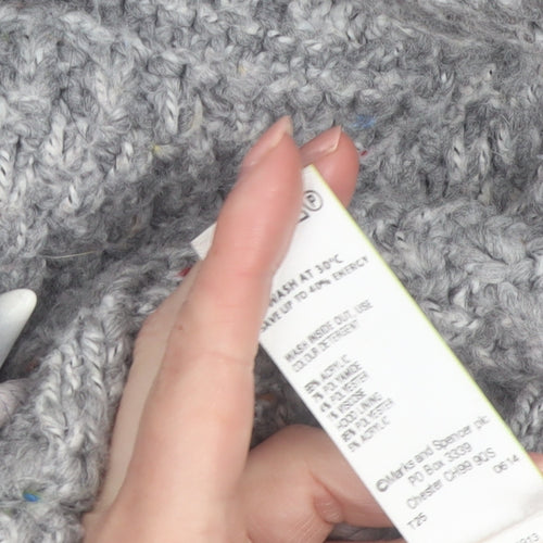 Marks and Spencer Womens Grey Hooded Chunky Knit Cardigan UK 20