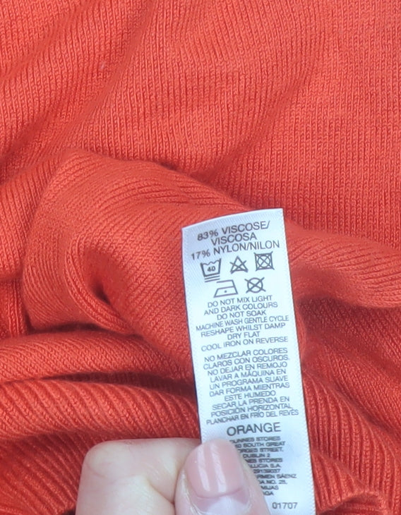 Dunnes Women’s Orange Crew Neck Long Sleeve Pullover Jumper Size M