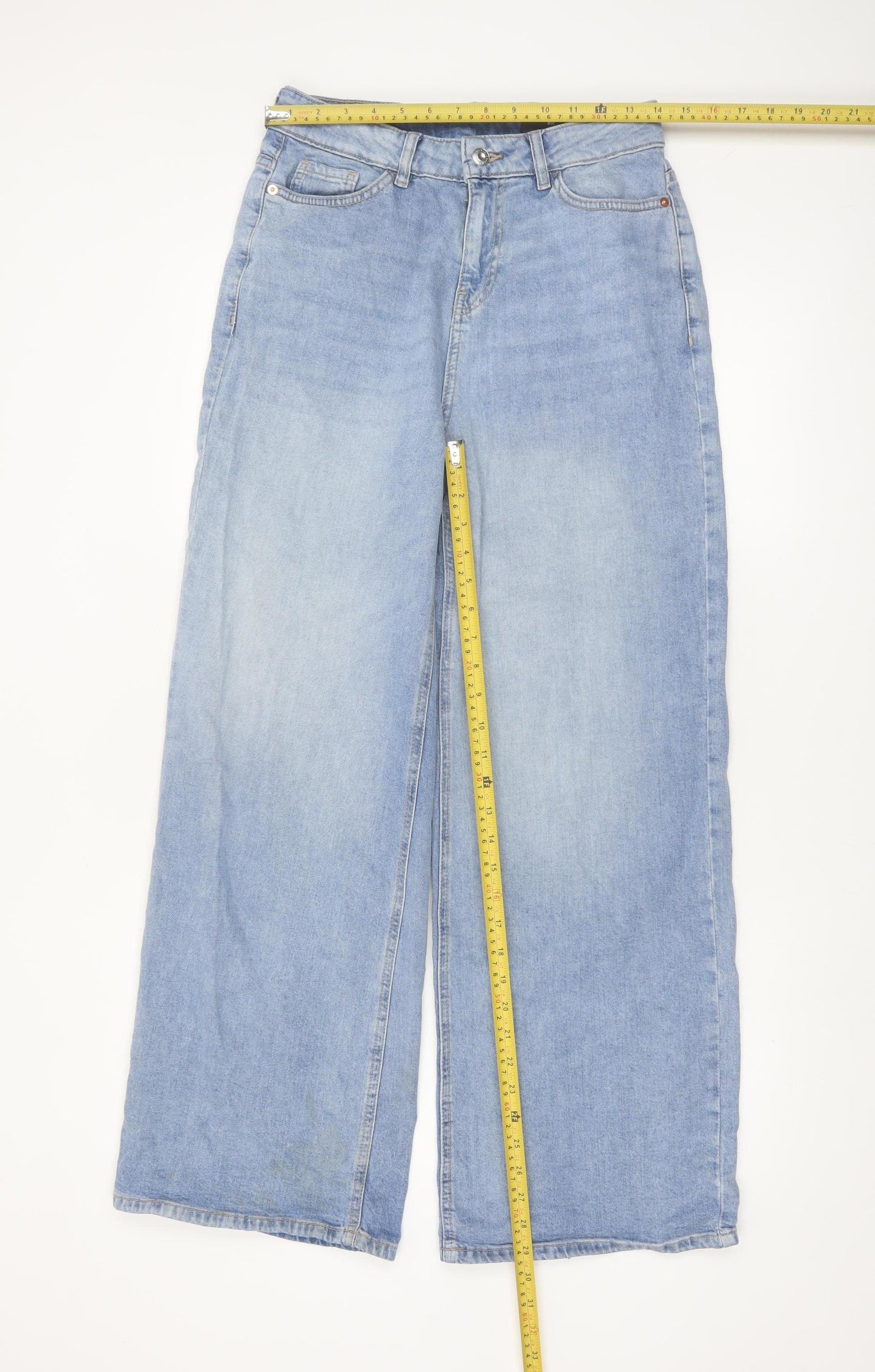 Tu Women’s Blue Wide-Leg High Rise Denim Jeans Size 8R