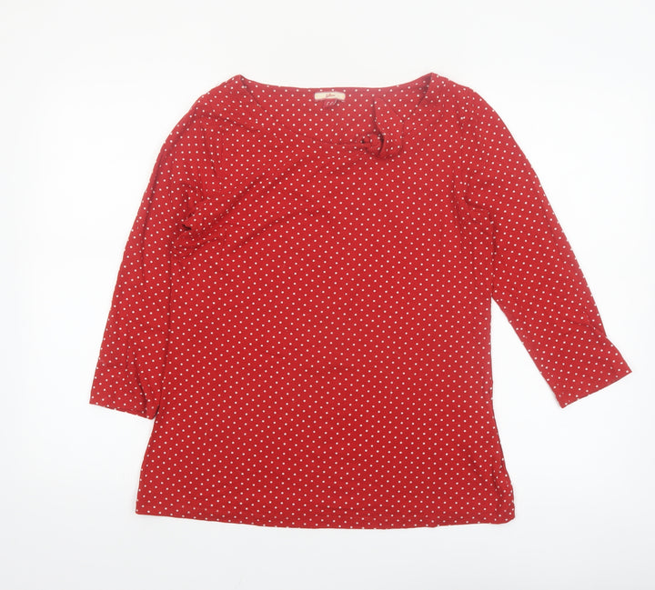 Joe Browns Women's Red Polka Dot 3/4 Sleeve Tunic Blouse UK 12