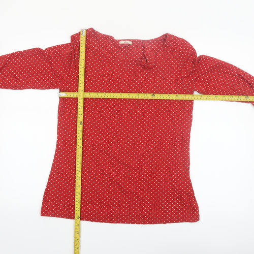 Joe Browns Women's Red Polka Dot 3/4 Sleeve Tunic Blouse UK 12