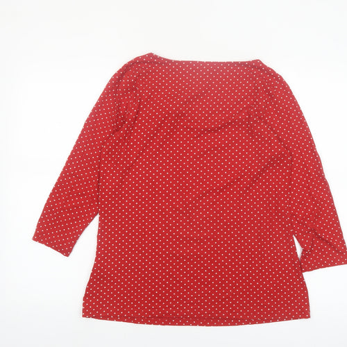 Joe Browns Women's Red Polka Dot 3/4 Sleeve Tunic Blouse UK 12