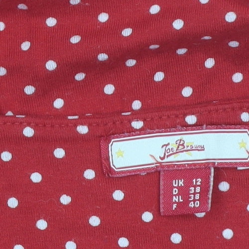 Joe Browns Women's Red Polka Dot 3/4 Sleeve Tunic Blouse UK 12