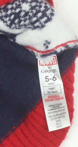 Marvel Spiderman Boys Multicoloured 5-6 Years Pullover Jumper by George