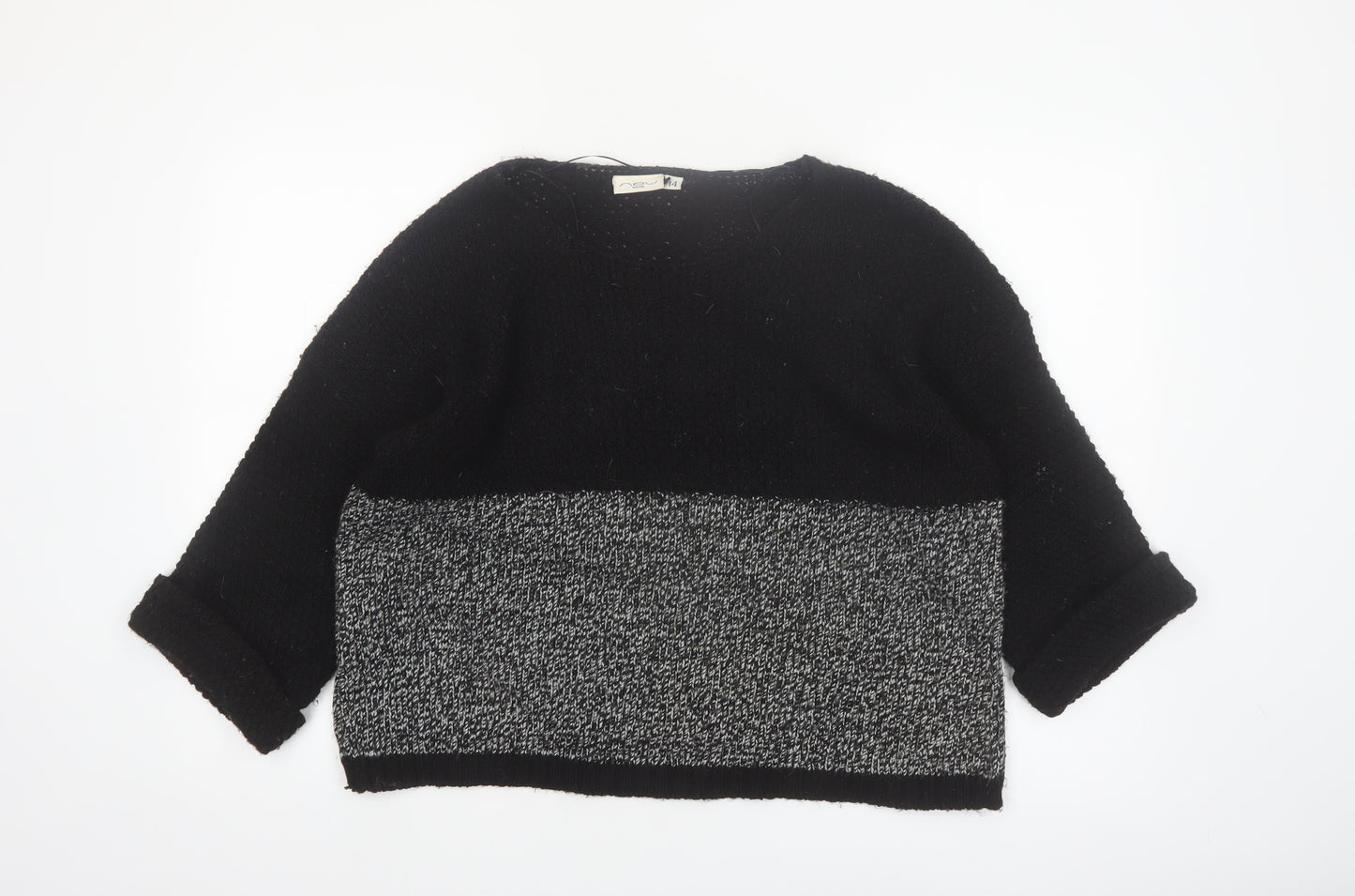 New Look Womens Black Size 14 Chunky Knit Pullover Jumper