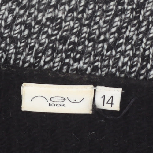 New Look Womens Black Size 14 Chunky Knit Pullover Jumper