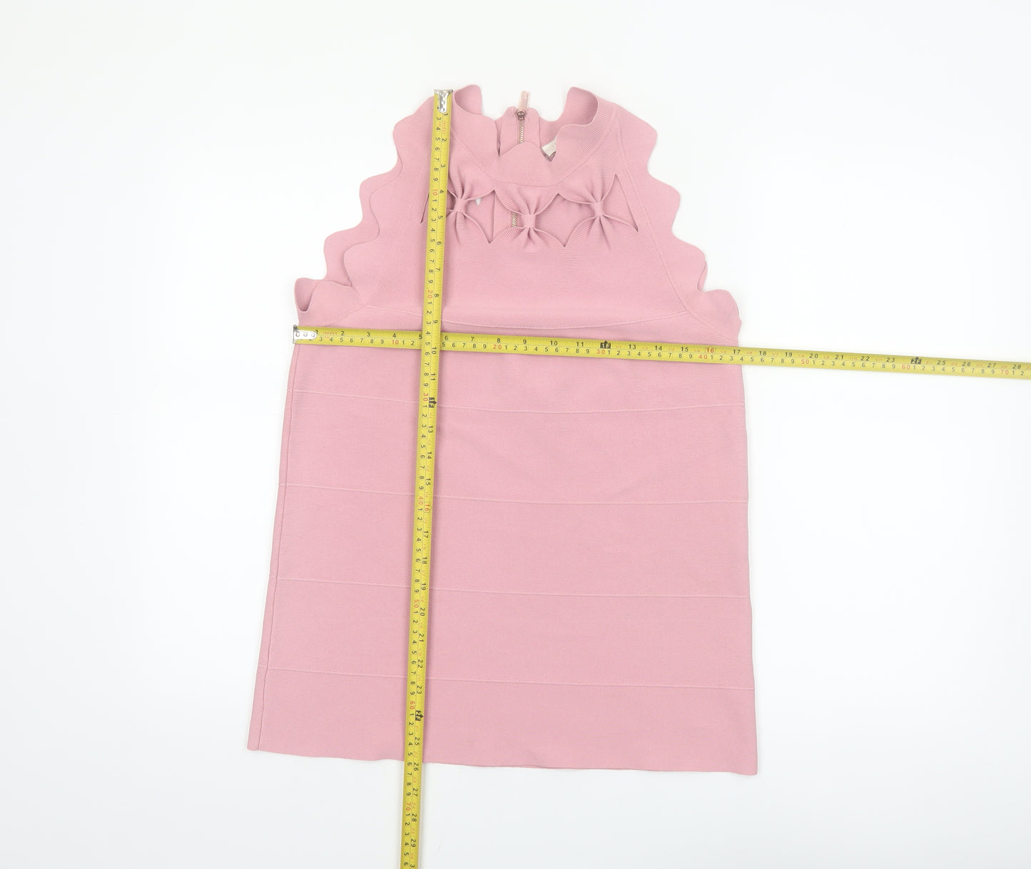 Ted Baker Womens Pink High Neck Sleeveless Bow Detail Knit Top Size 12