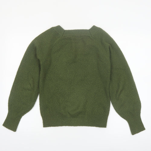 Tu Women Green Cable-Knit Pullover Jumper Size 8 Regular Fit