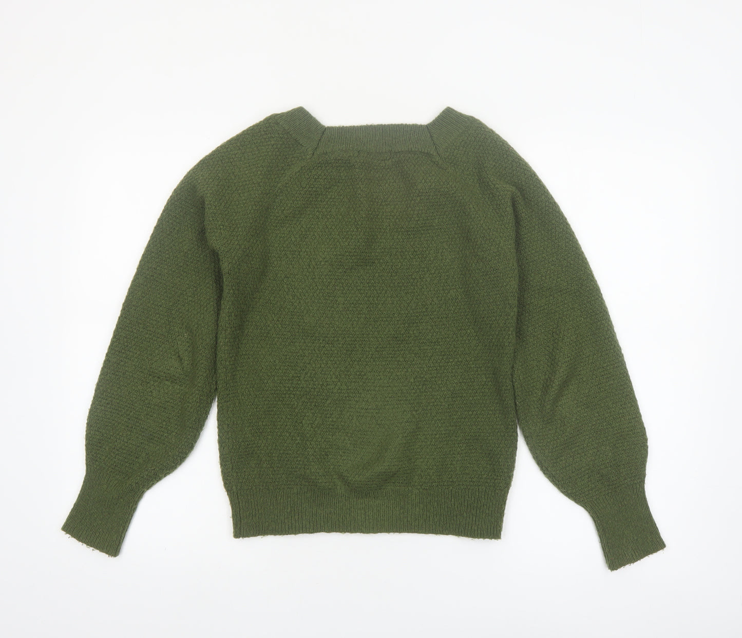 Tu Women Green Cable-Knit Pullover Jumper Size 8 Regular Fit