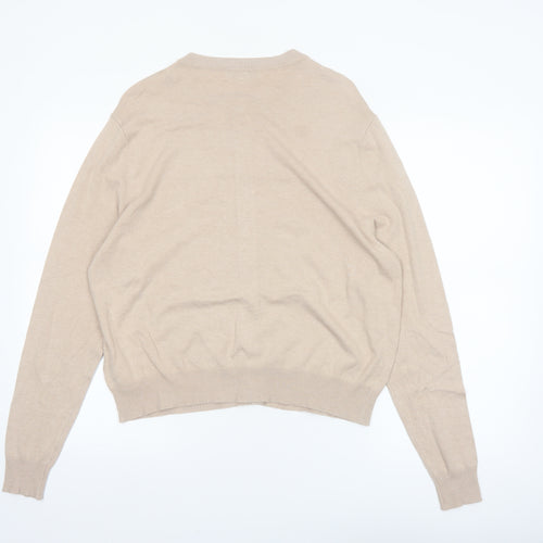 Marks and Spencer Women’s Beige Cardigan Size 14 Crew Neck Knit