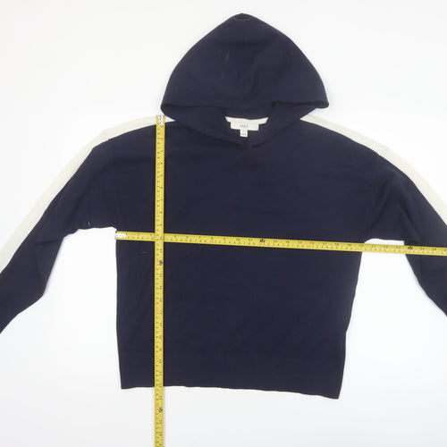 Marks and Spencer Women Blue Hooded Pullover Jumper M