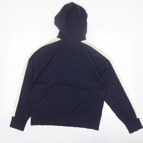 Marks and Spencer Women Blue Hooded Pullover Jumper M