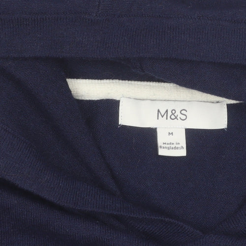 Marks and Spencer Women Blue Hooded Pullover Jumper M