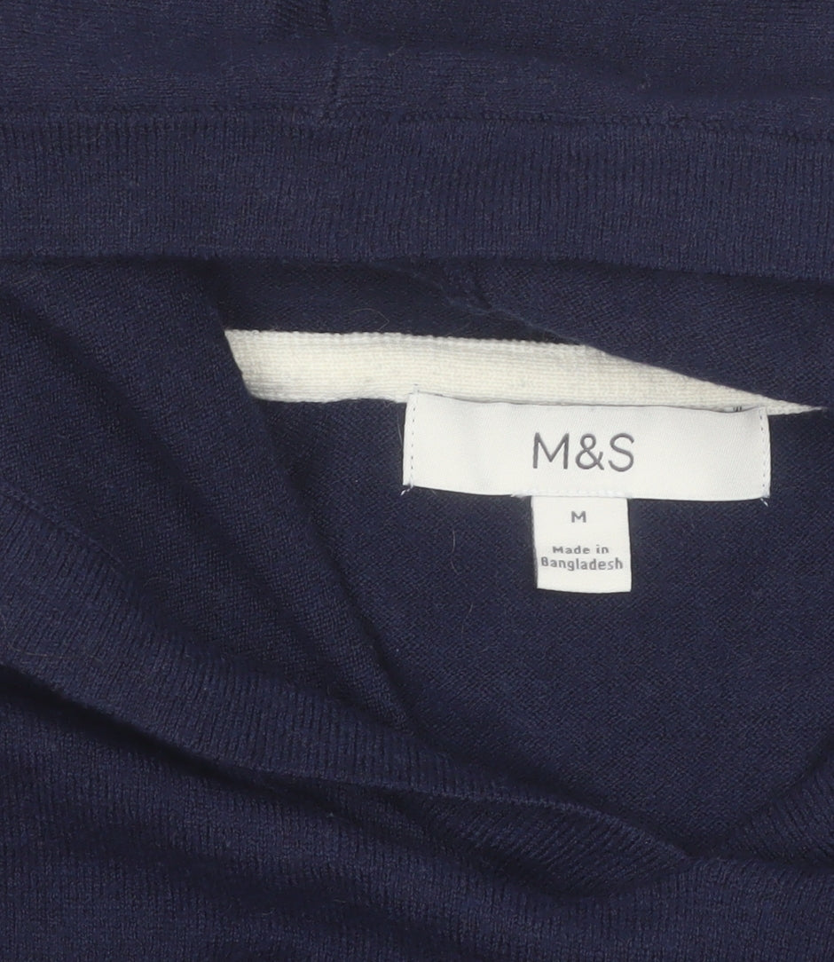 Marks and Spencer Women Blue Hooded Pullover Jumper M