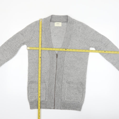 Papaya Women’s Grey Chunky Knit Full Zip Cardigan Size S