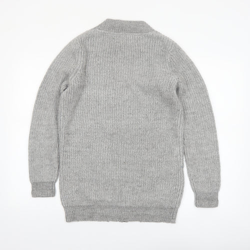 Papaya Women’s Grey Chunky Knit Full Zip Cardigan Size S