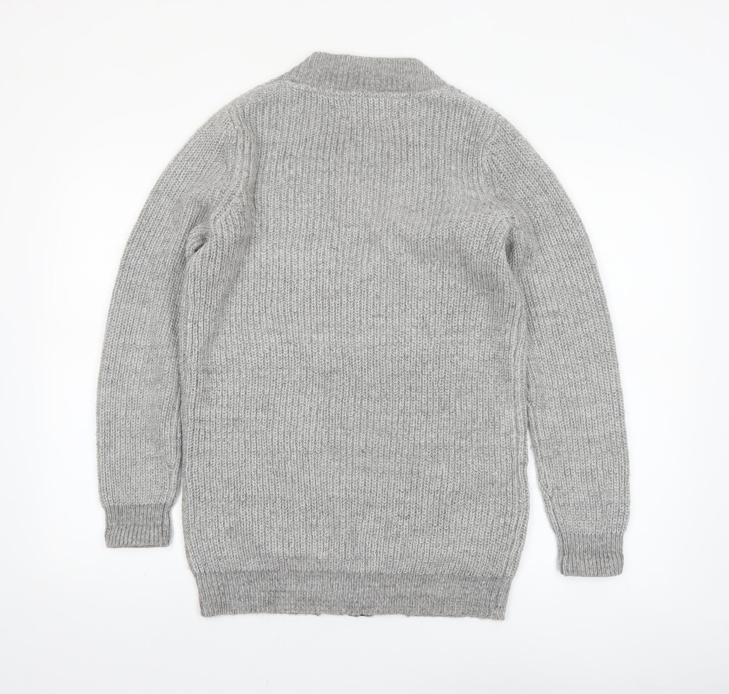 Papaya Women’s Grey Chunky Knit Full Zip Cardigan Size S