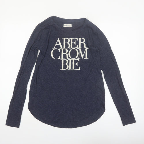 Abercrombie & Fitch Women's Blue Long Sleeve Basic T-Shirt Size S
