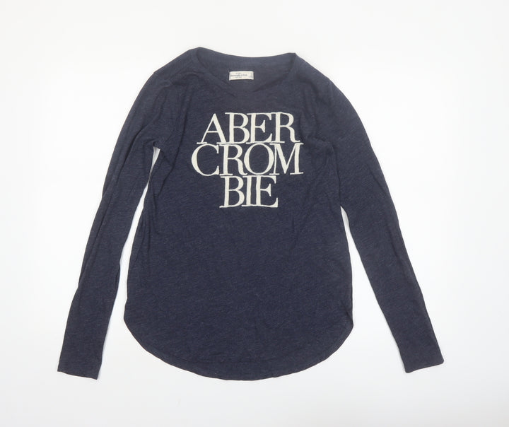 Abercrombie & Fitch Women's Blue Long Sleeve Basic T-Shirt Size S