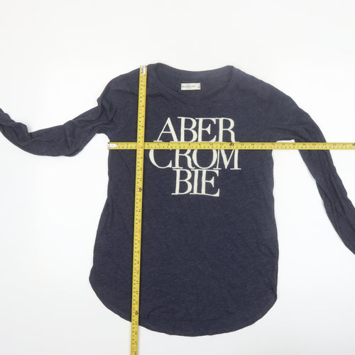 Abercrombie & Fitch Women's Blue Long Sleeve Basic T-Shirt Size S