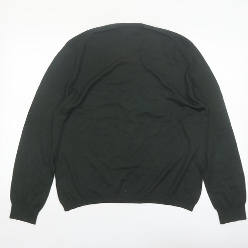 Banana Republic Men's Green Silk Cashmere V-Neck Jumper Size M
