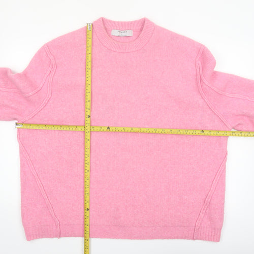 Primark Women's Pink Crew Neck Knitted Pullover Jumper Size L