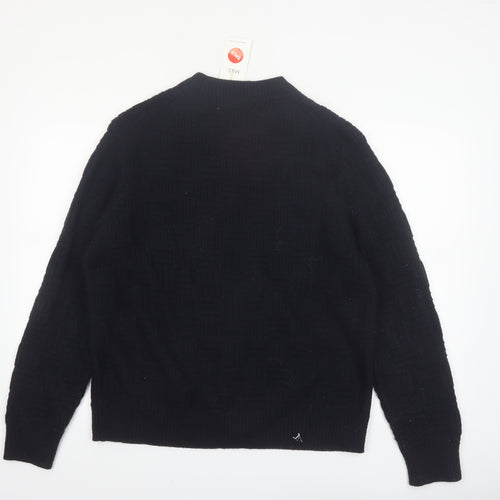 Marks and Spencer Mens Black Lambswool Blend Crew Neck Jumper L