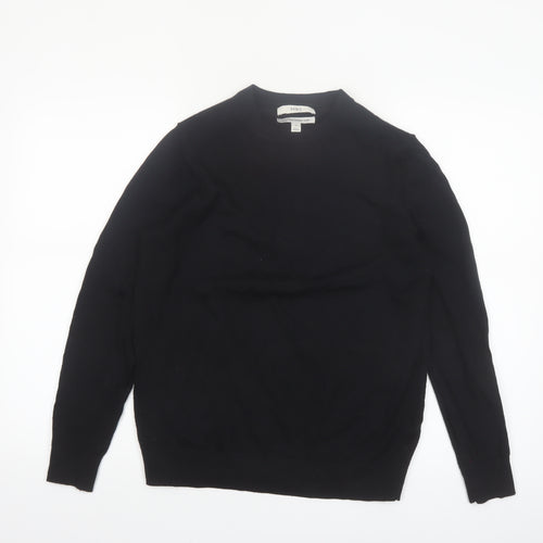 Marks and Spencer Womens Black Merino Wool Crew Neck Jumper Size 12