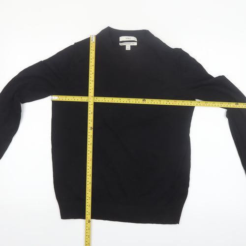 Marks and Spencer Womens Black Merino Wool Crew Neck Jumper Size 12