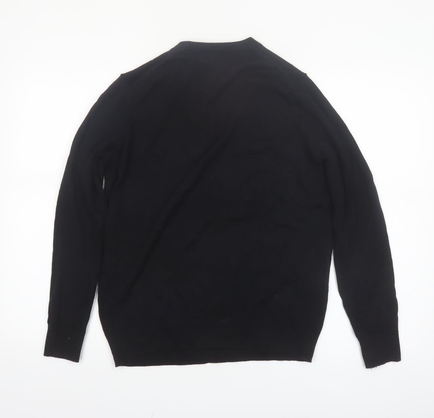 Marks and Spencer Womens Black Merino Wool Crew Neck Jumper Size 12