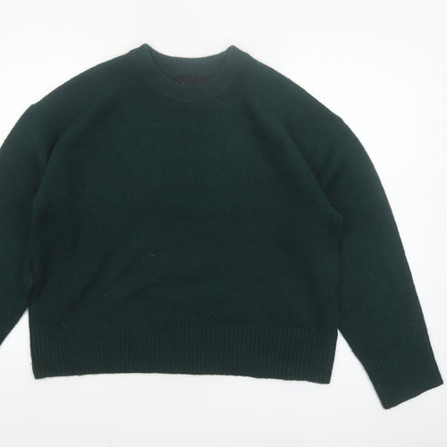 New Look Women's Green Crew Neck Knit Pullover Jumper Size M