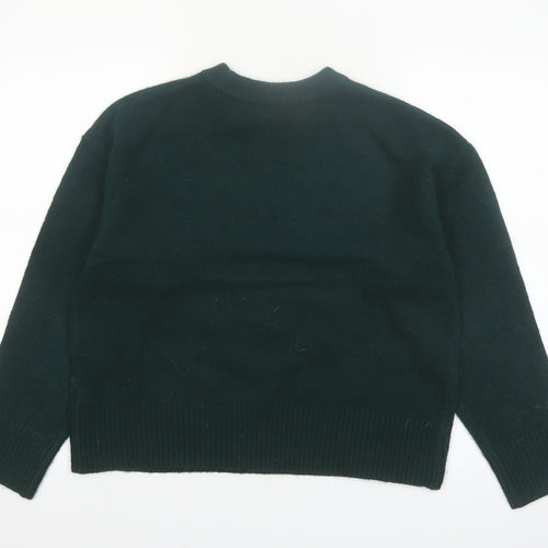 New Look Women's Green Crew Neck Knit Pullover Jumper Size M