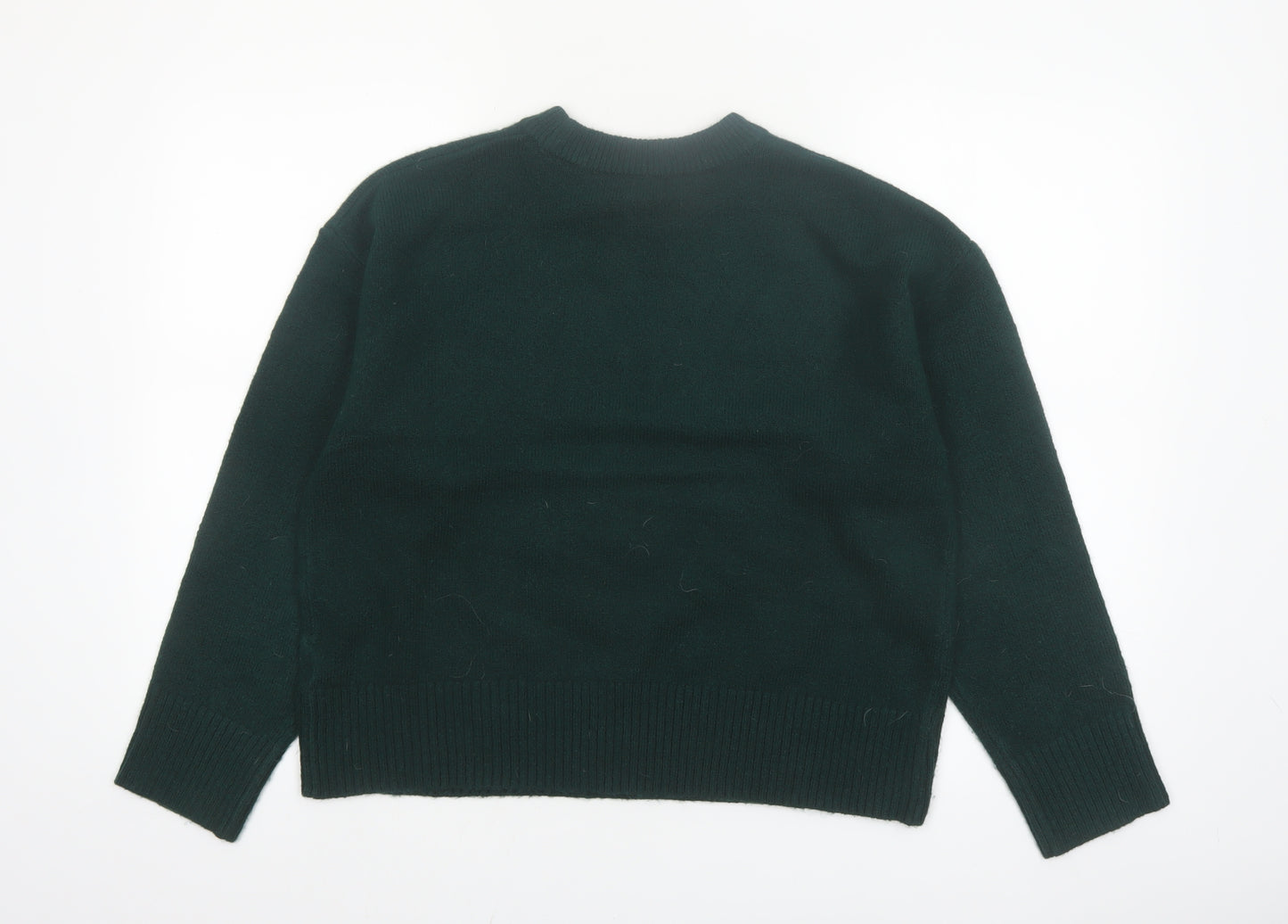 New Look Women's Green Crew Neck Knit Pullover Jumper Size M