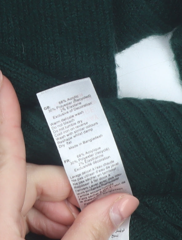 New Look Women's Green Crew Neck Knit Pullover Jumper Size M