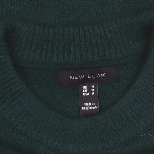 New Look Women's Green Crew Neck Knit Pullover Jumper Size M