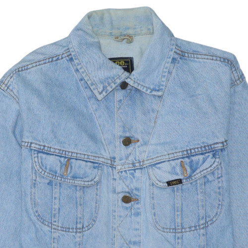 Lee Men's Blue Denim Rider Jacket Size L Classic Regular Fit