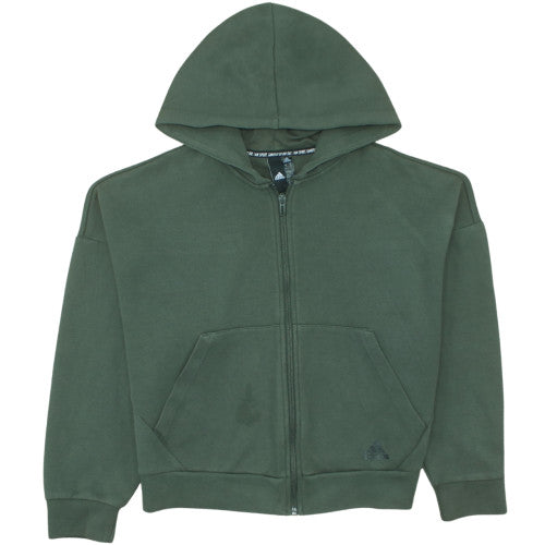 Adidas Womens Green Full Zip Hoodie Size M Classic Sportswear