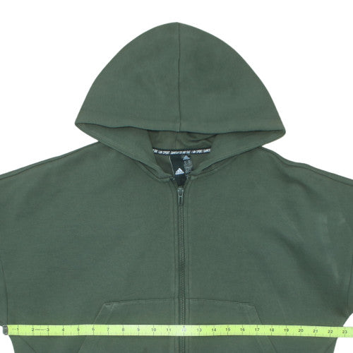 Adidas Womens Green Full Zip Hoodie Size M Classic Sportswear
