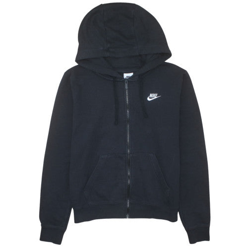 Nike Women's Black Full Zip Hoodie M Cotton Blend Casual Sweatshirt