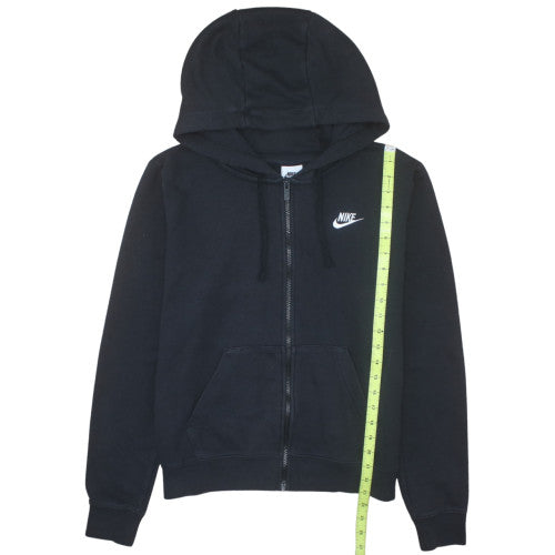 Nike Women's Black Full Zip Hoodie M Cotton Blend Casual Sweatshirt