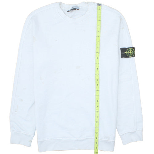Stone Island Men's White XL Crew Neck Pullover Sweatshirt