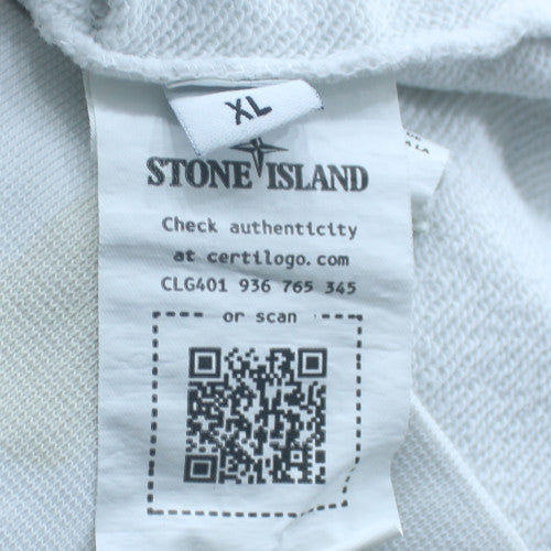 Stone Island Men's White XL Crew Neck Pullover Sweatshirt