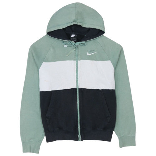 Nike Men's Green Full Zip Hoodie Small Colour Block Sportswear