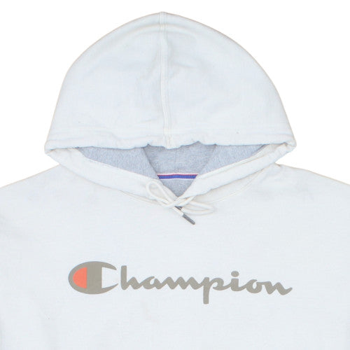 Champion Men's White 2XL Pullover Hoodie with Logo