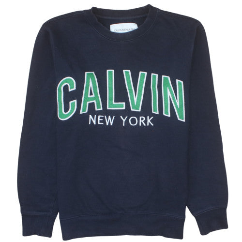 Calvin Klein Jeans Womens Navy Sweatshirt M Crew Neck Pullover