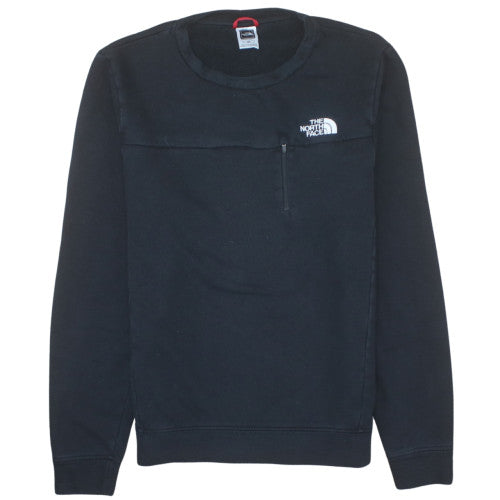 The North Face Men's Black Pullover Sweatshirt Small Fleece Zip Pocket