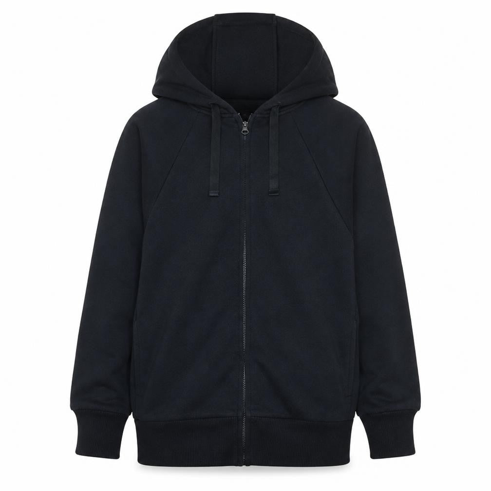 Front view of Nike Men's Black Full Zip Dri-Fit Hoodie, size M