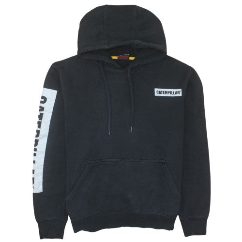 Caterpillar Men's Black Pullover Hoodie Size L Cotton Blend Workwear