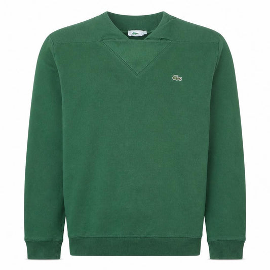 Front view of Lacoste Men's Green Pullover Sweatshirt M Logo Classic Style