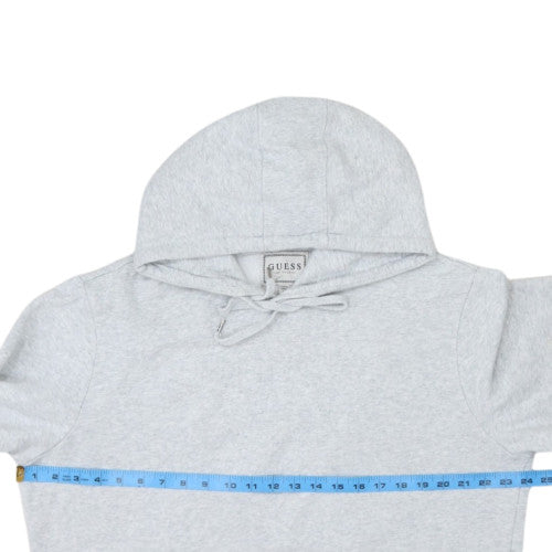 Guess Men's Grey Pullover Hoodie L Fleece Regular Fit